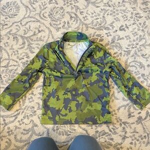 Under Armour Neon Green and Gray Quarter-Zip Pullover